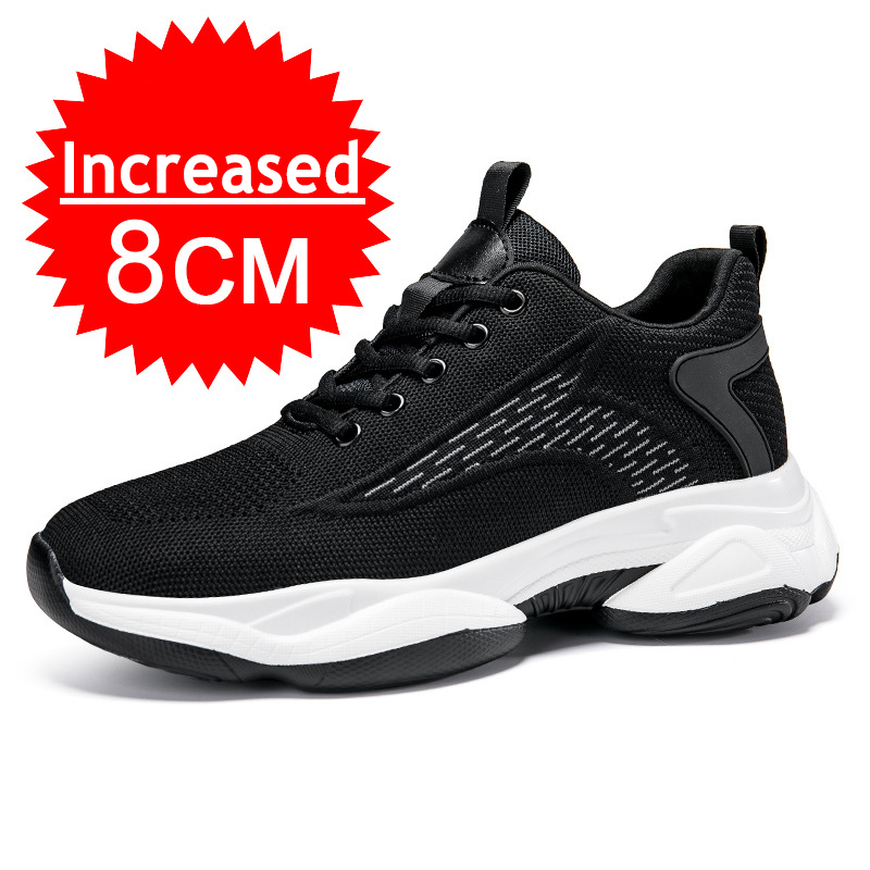 Gptsolvy Men Breathable Mesh 10CM Height Incresing Sneakers Men Fashion Shoes Elevator 8CM Outdoor Leisure White Casual Lift Man Footwear