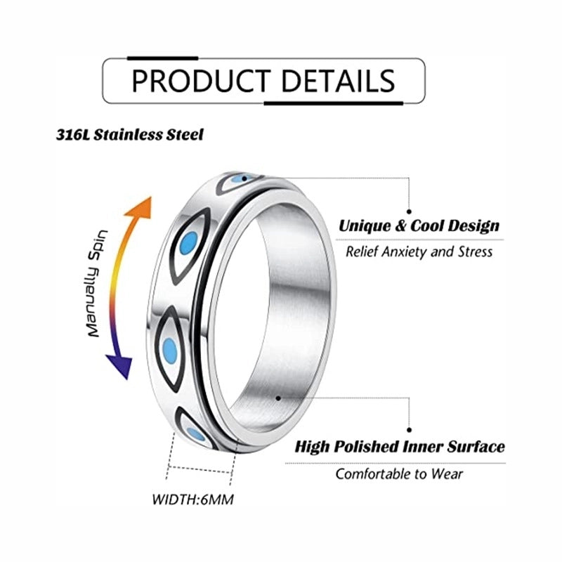 Minimalist Eye Titanium Steel Polishing Rings