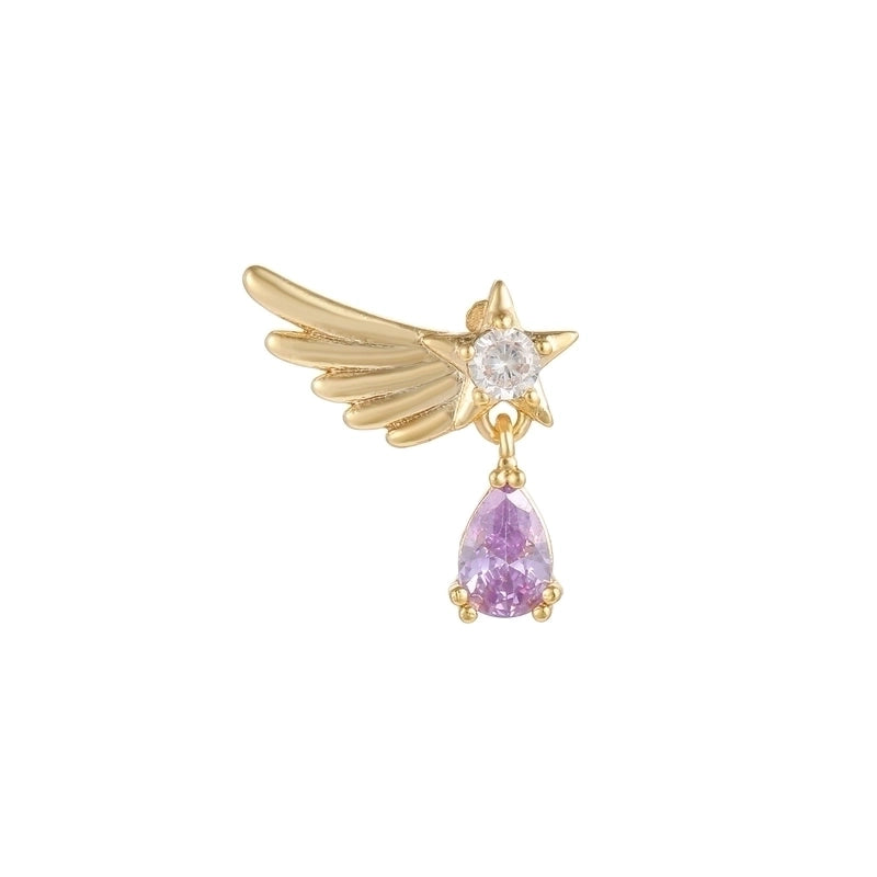 Fashion Geometric Brass Plating Zircon Ear Studs 1 Piece