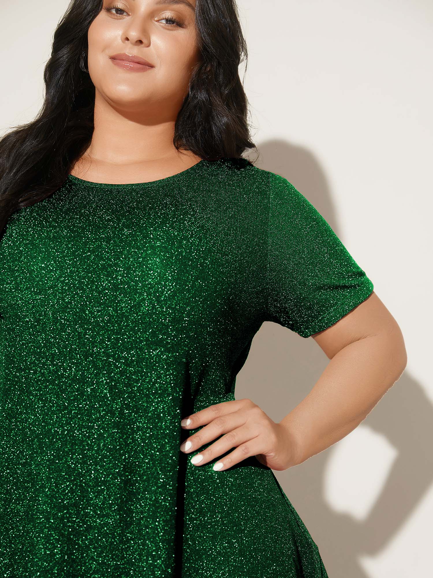 Shimmering Gold & Silver Thread A-Line Tee