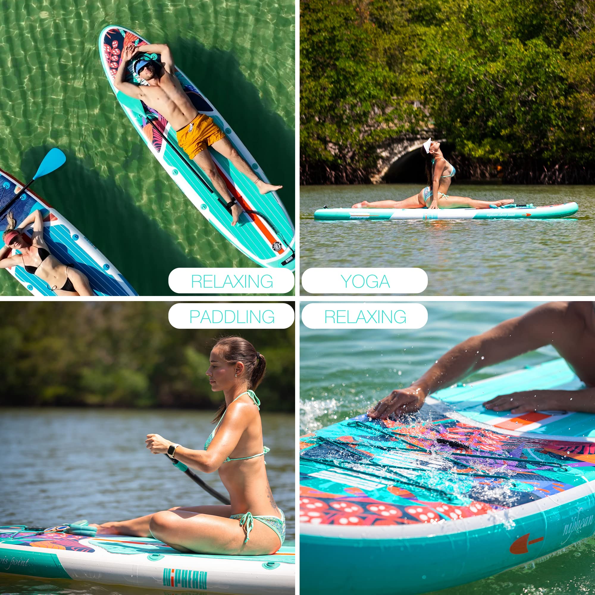 Inflatable Stand Up Paddle Board with SUP Accessories, Non-Slip EVA Deck, 10'6 Inch Inflatable Paddle Board