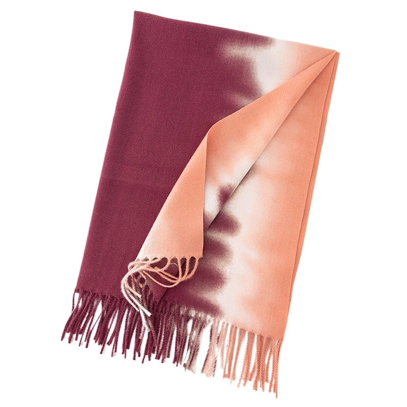 Women's Casual Multicolor Imitation Cashmere Tassel Scarf