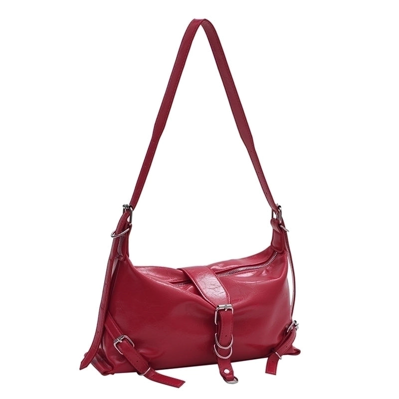 Women's Pu Leather Solid Color Classic Style Zipper Underarm Bag