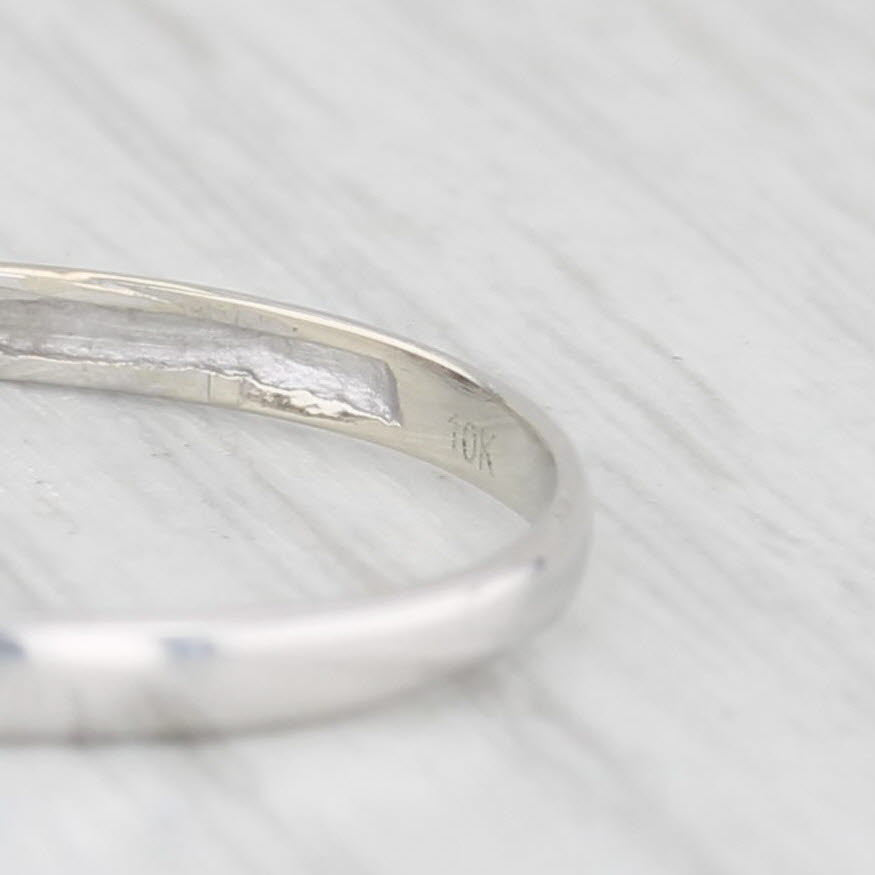 0.12ctw Diamond Wedding Band 10k White Gold Size 8.25 Stackable Ring
