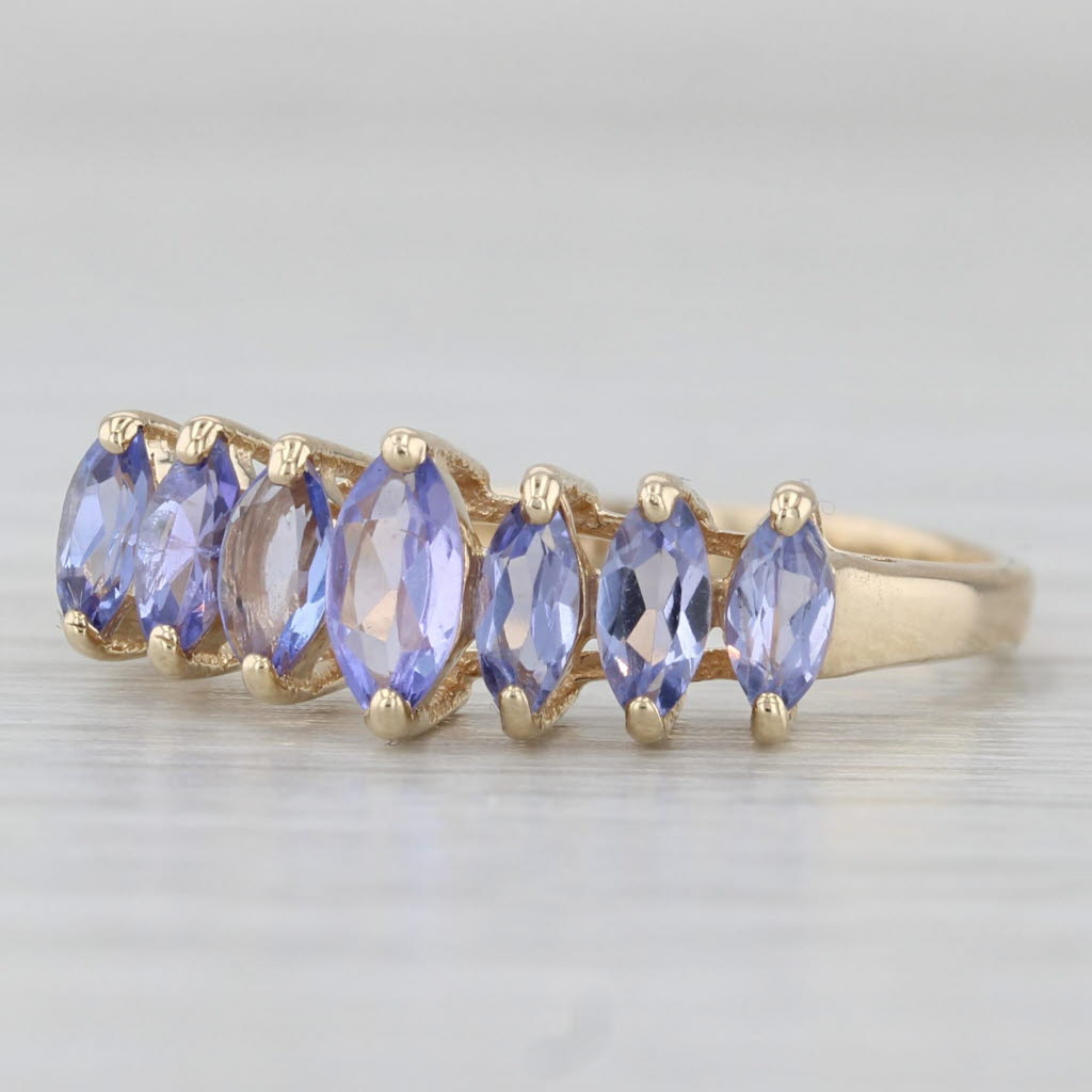 0.92ctw Tiered Tanzanite Ring 14k Yellow Gold Size 8.75 Stackable