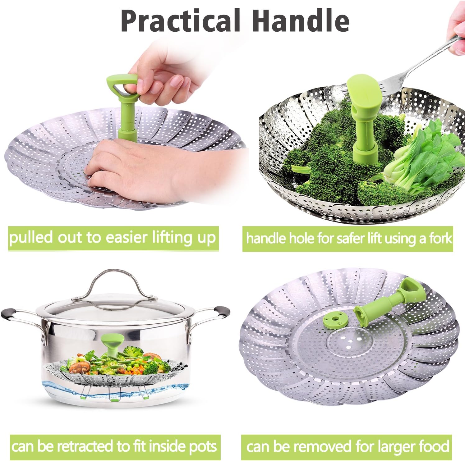 DJIWJDCDA 🔥Hot Sale 49% OFF🔥Stainless steel vegetable steamer--folding steamer