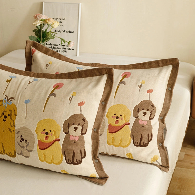 Cute Animal Letter Lattice Cotton Pillow Cases Couch & Sofa Decor