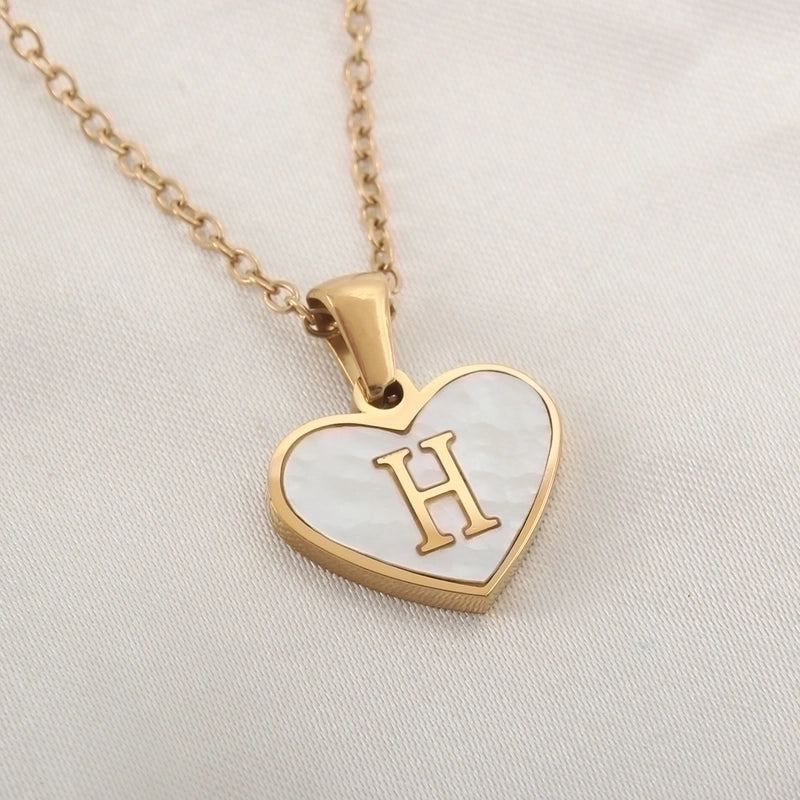 Casual Letter 304 Stainless Steel Shell Shell 18K Gold Plated Plating Inlay Pendant Necklace