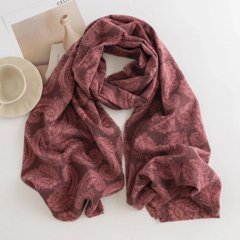 Women's Minimalist Flower Polyester Printing Scarf