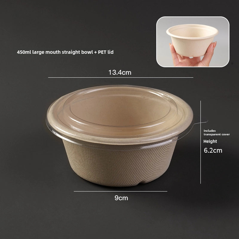 Disposable Paper Bowl Tableware Set Paper Bowl Commercial Household Bowl Degradable Whole Box Disposable Round Bowl
