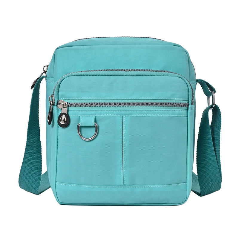 Women's Medium Nylon Solid Color Classic Style Square Zipper Shoulder Bag