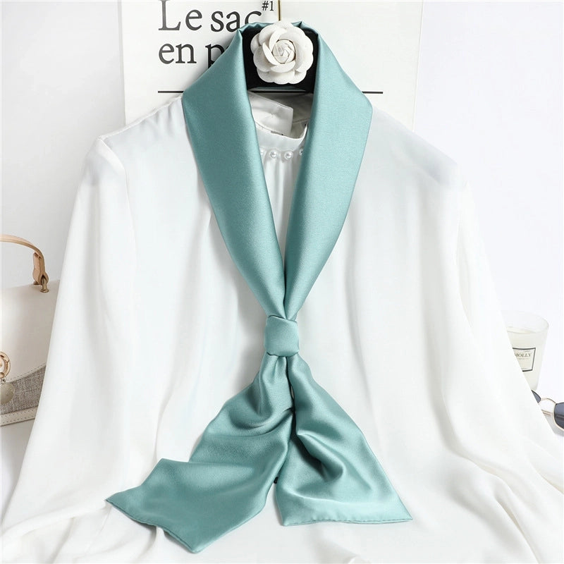 Women's Minimalist Classic Style Solid Color Polyester Silk Scarf