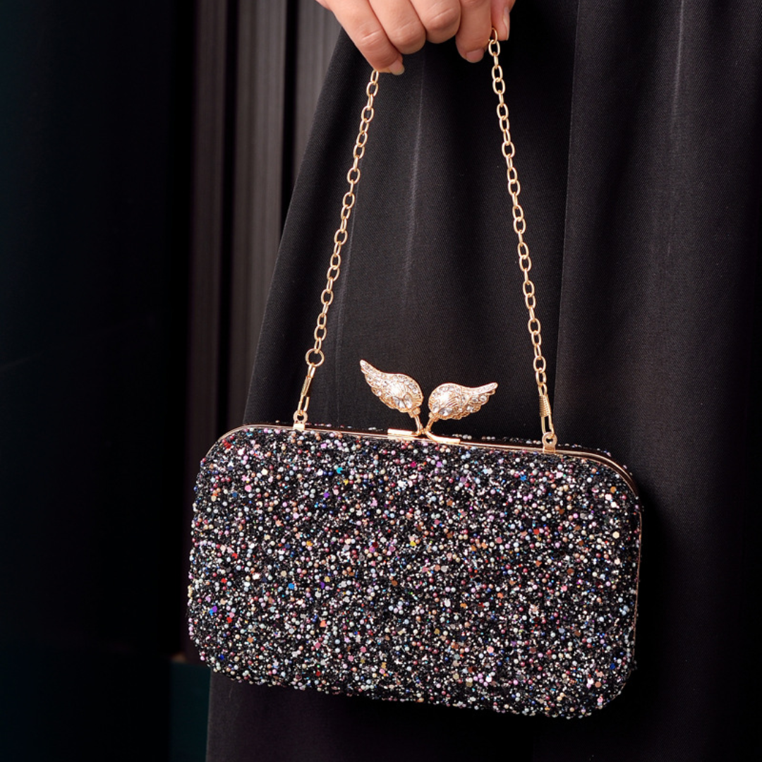 Beaded Sequined Resin Evening Clutch