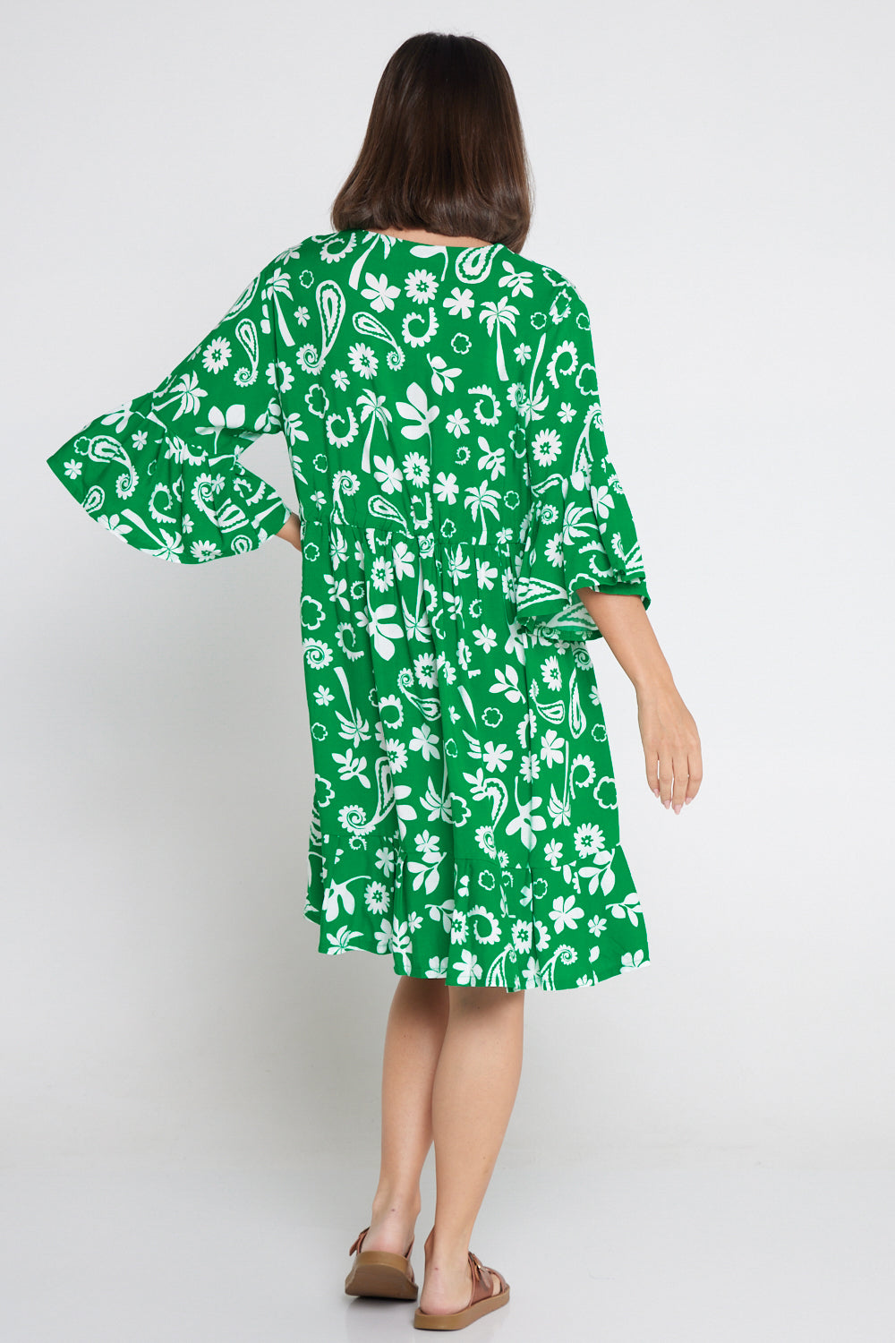 Brunswick Dress - Emerald Paisley