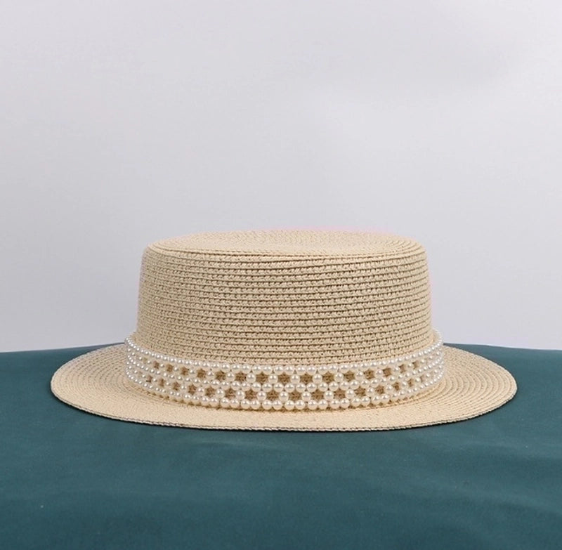 Unisex Elegant Solid Color Flat Eaves Straw Hat