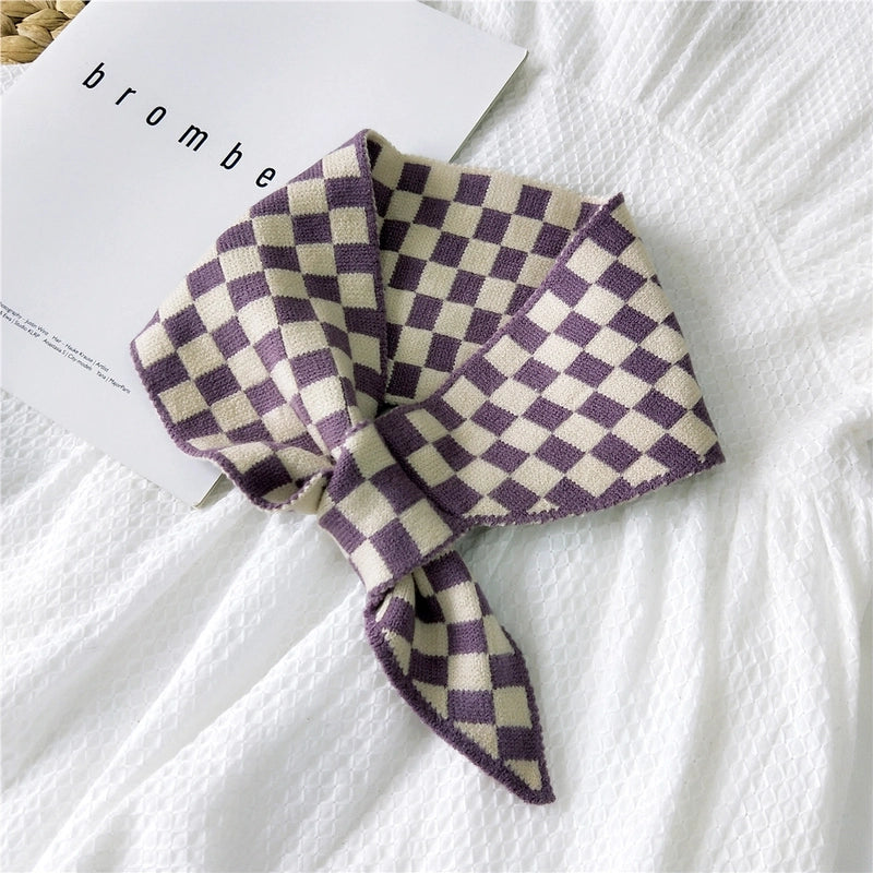 Women's Minimalist Classic Style Color Block Polyester Silk Scarf