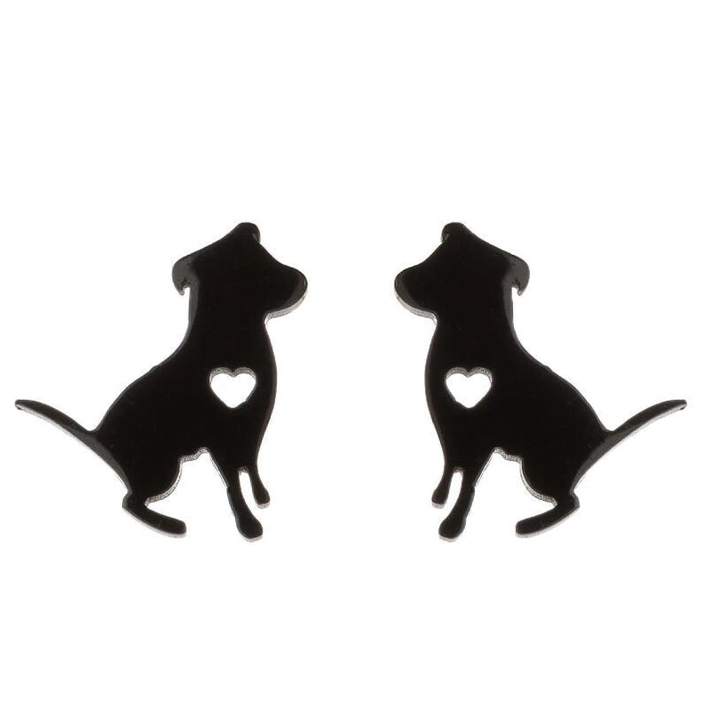 Minimalist Animal Stainless Steel Plating Hollow Out Ear Studs 1 Pair