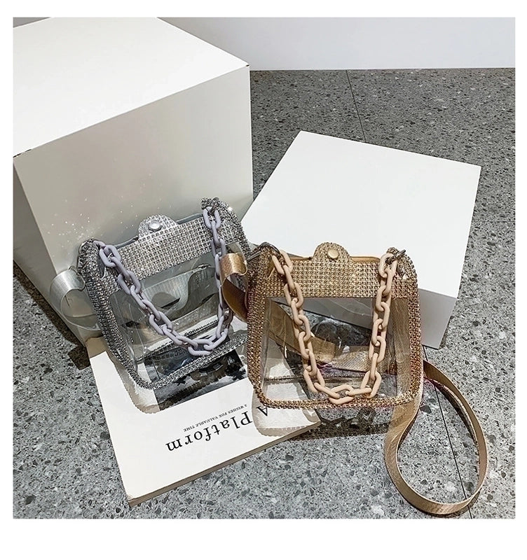 Women's Medium PVC Solid Color Basic Magnetic Buckle Shoulder Bag