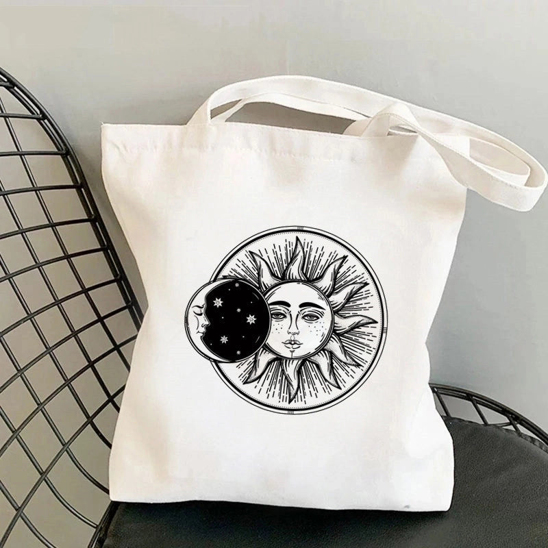 Women's Minimalist Sun Moon Shopping Bags