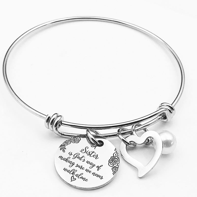 Sister Bracelets Expandable Charm Bangles Christmas Birthday Gifts for Sister Friends