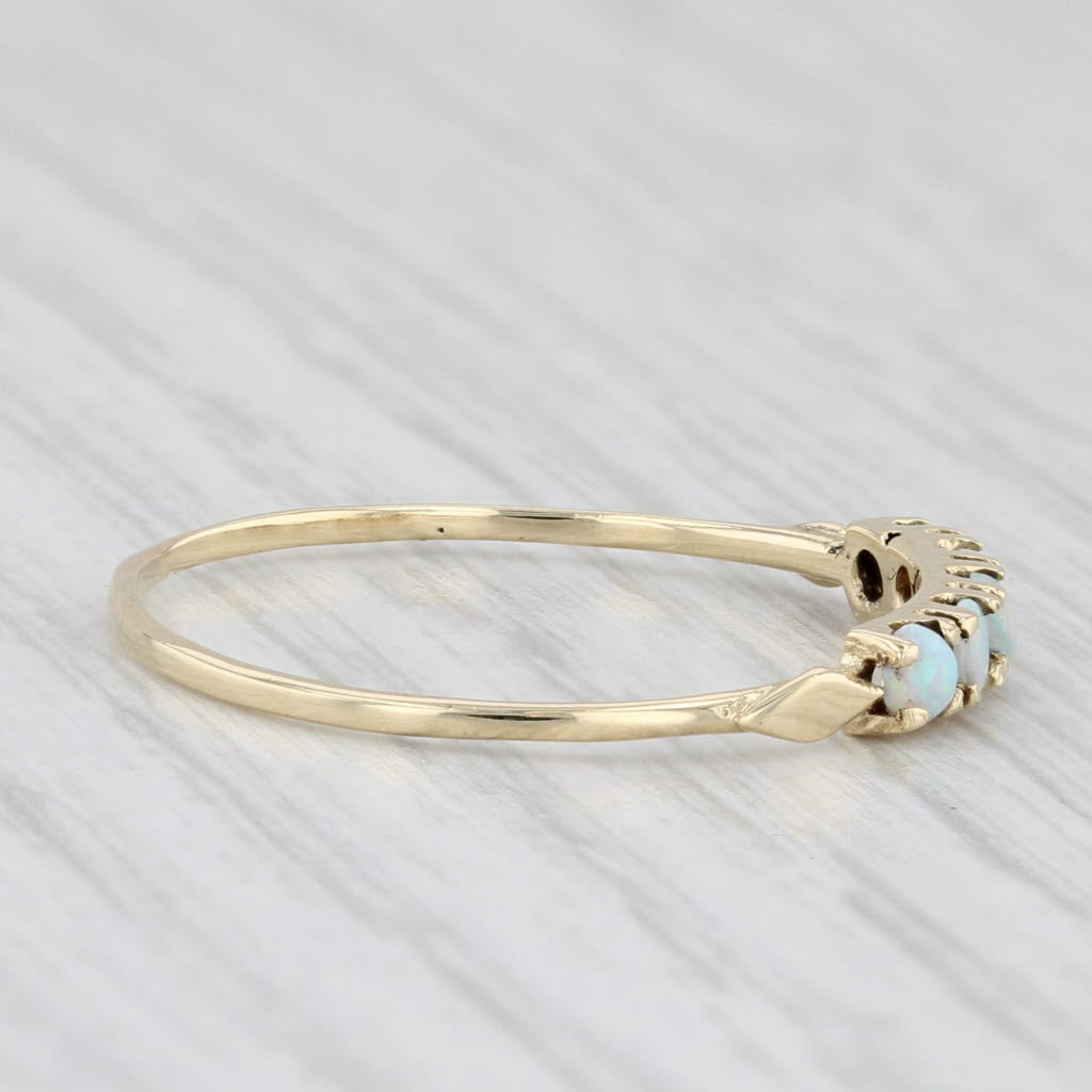 Vintage Opal Ring 10k Yellow Gold Size 9.5 Stackable