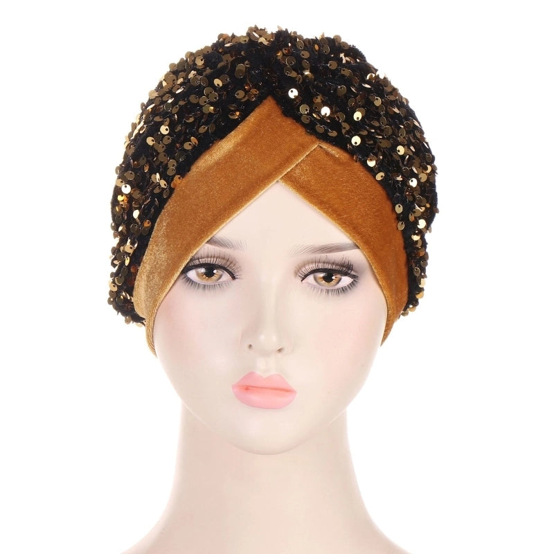 New Multi-color Flannel Front And Back Needle Cap Muslim Fashion Embroidered Turban Cap Spot