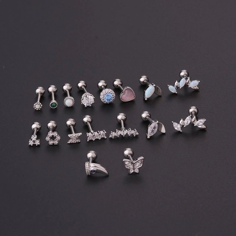 Ear Cartilage Rings & Studs Geometric 316L Stainless Steel  Copper Plating