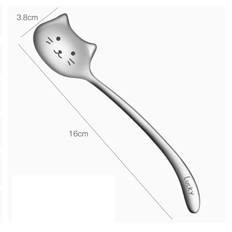 Cute Cat 304 Stainless Steel Spoon 1 Piece