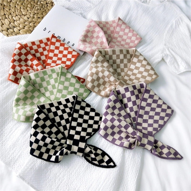 Women's Minimalist Classic Style Color Block Polyester Silk Scarf