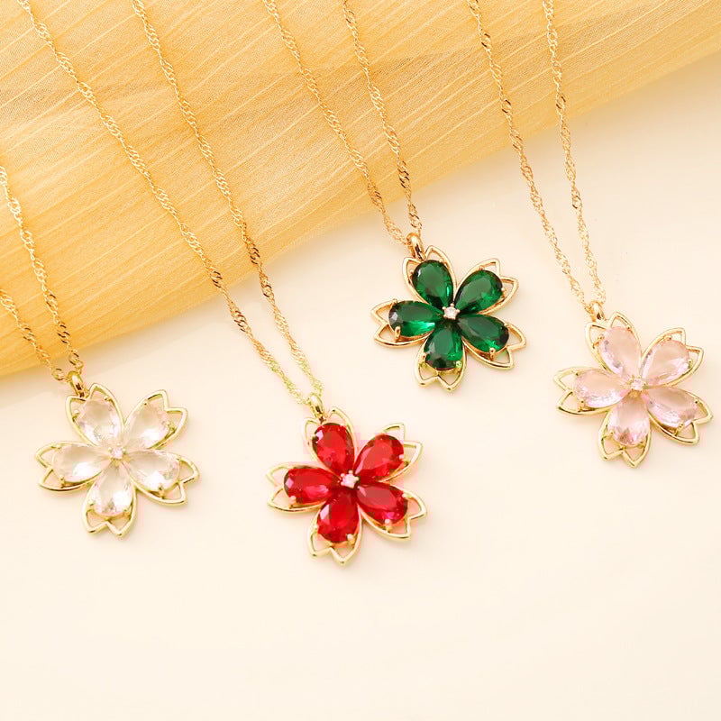 Fashion Flower Copper Electroplating Necklaces