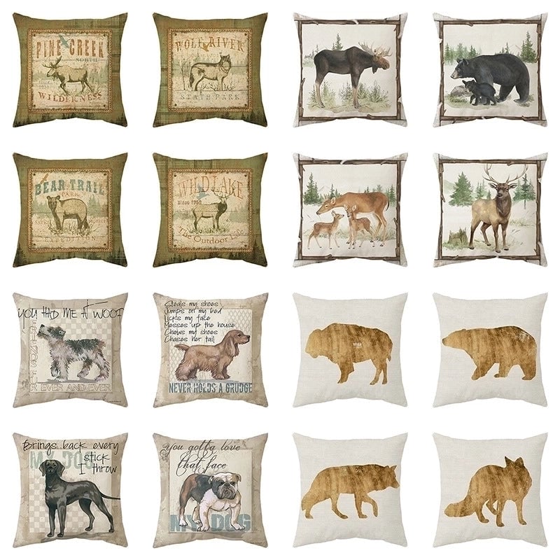 Cute Animal Short Plush Pillow Cases