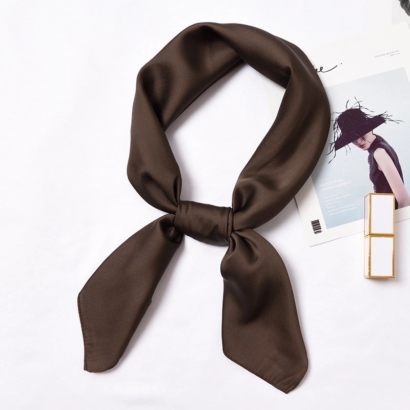Women's Minimalist Solid Color Satin Silk Scarves