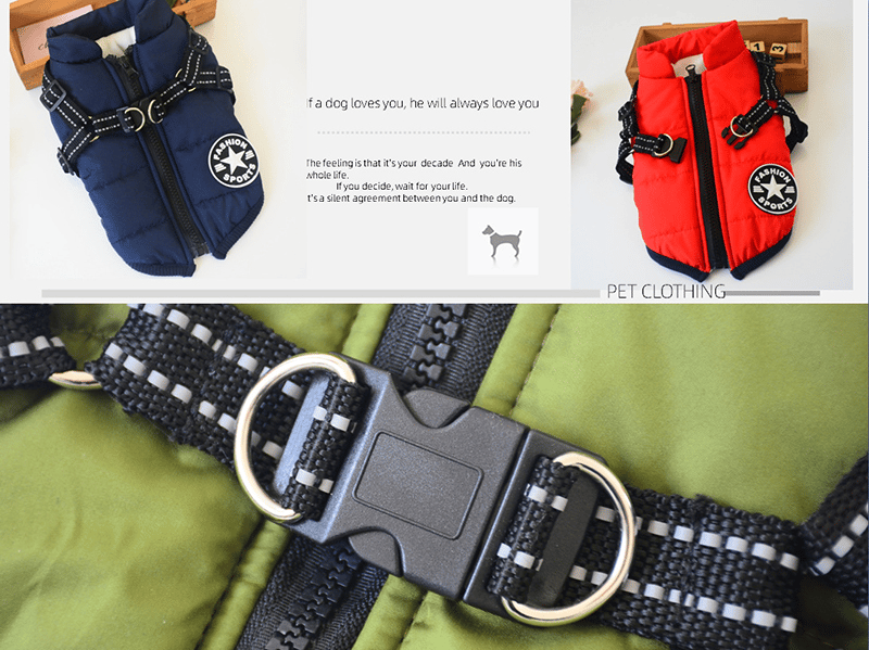 ?Christmas sale-49% Off?Winter Warm Pet Dog Waterproof Jacket With Harness