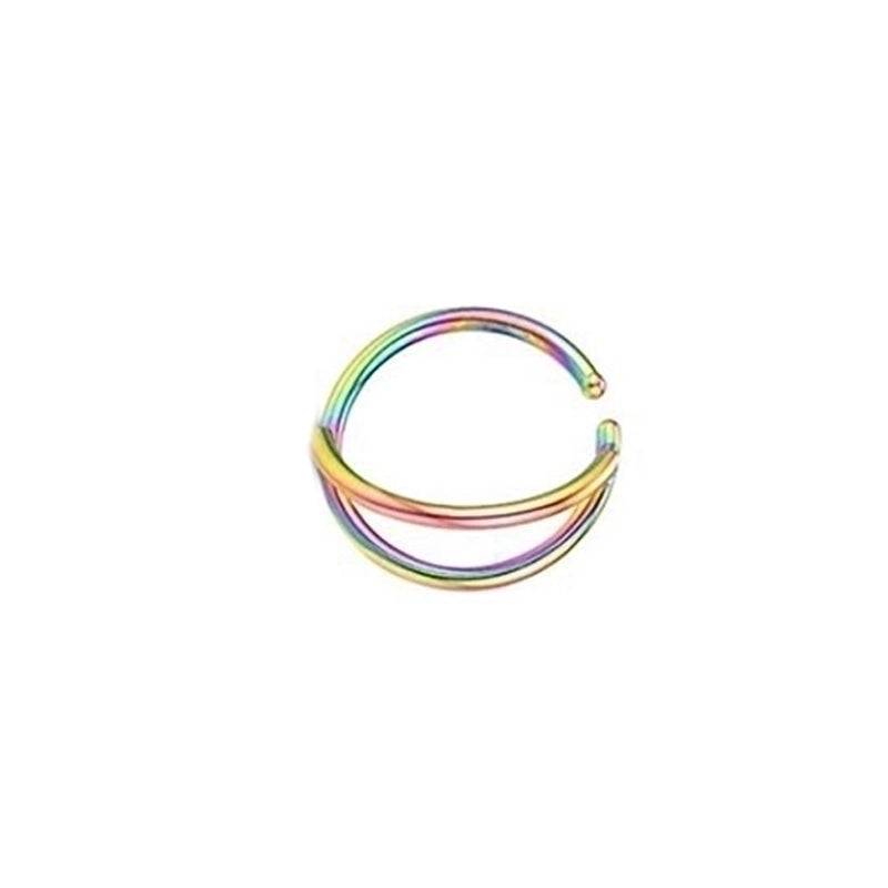 Minimalist Solid Color Stainless Steel Plating Nose Ring 1 Piece
