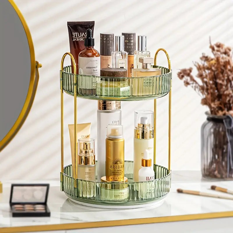 LUXURY 360° VANITY ORGANIZER – ROTATABLE MAKEUP STORAGE HOLDER