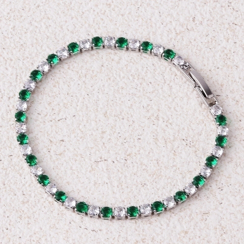 Copper Inlay Solid Color Zircon Copper Necklaces