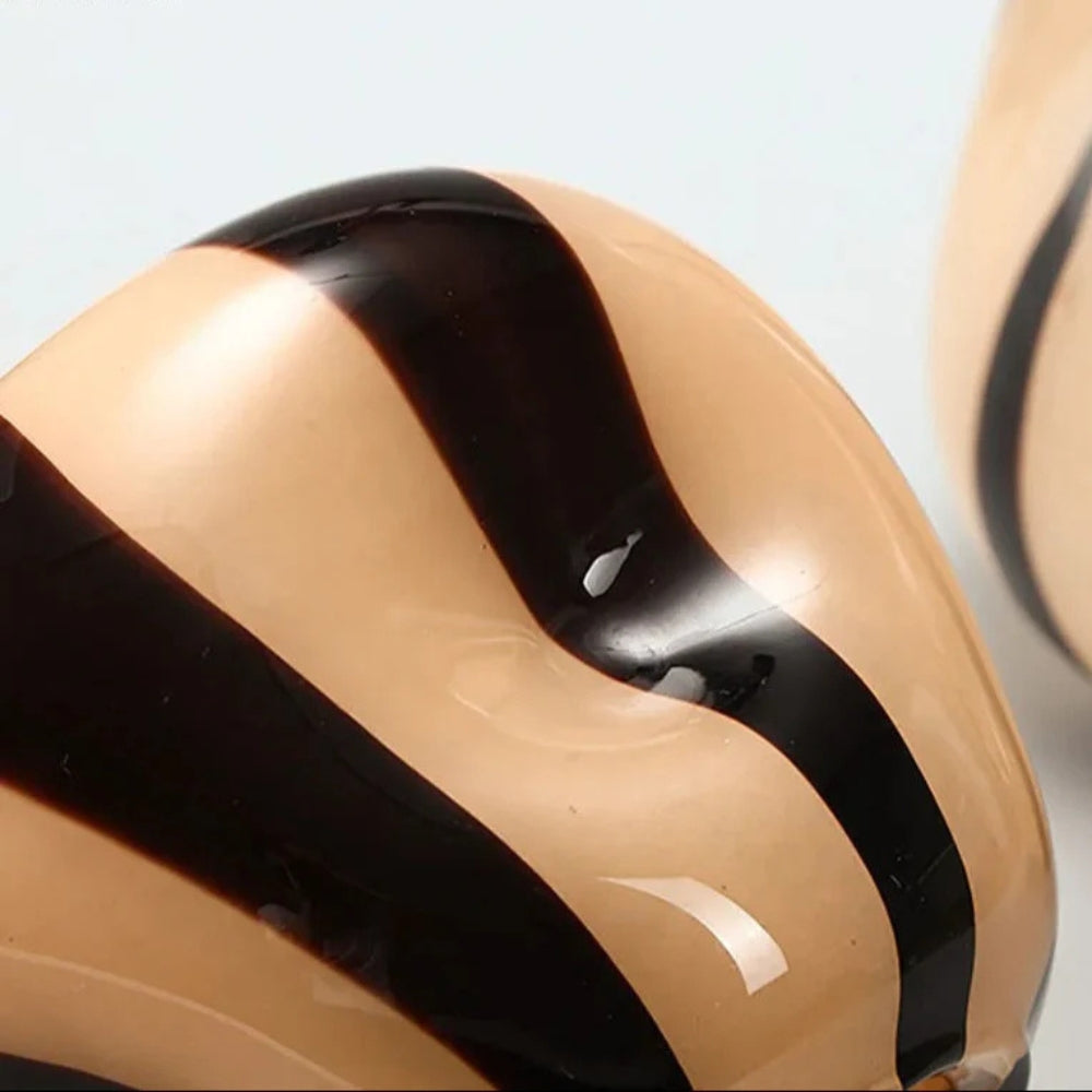 Thurid Glass Striped Pumpkin Vase