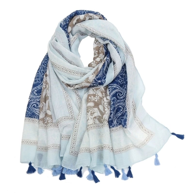 Women'S Bohemian Geometric Cotton And Linen Scarf