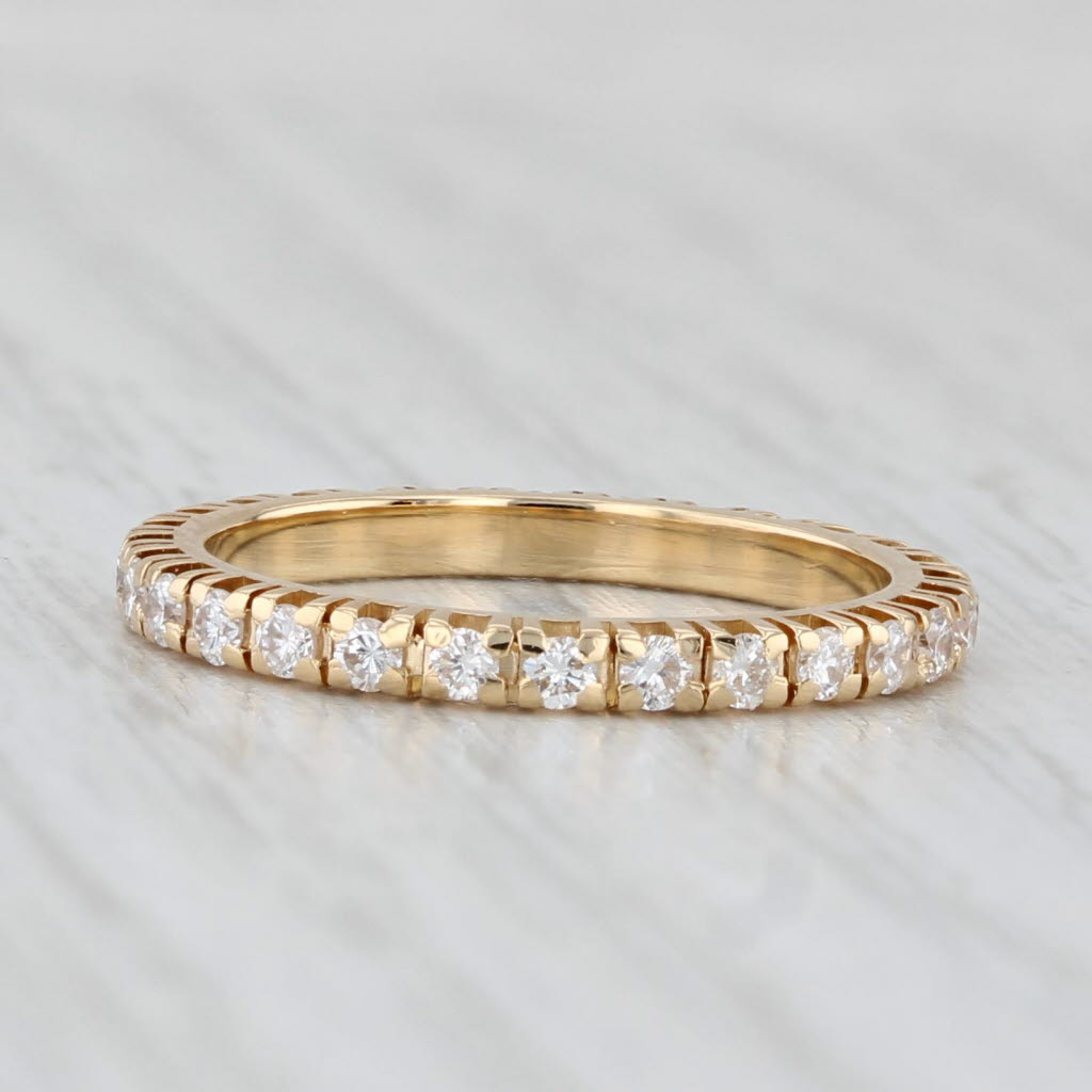 0.54ctw Diamond Eternity Ring 18k Yellow Gold Size 5 Wedding Band Stackable