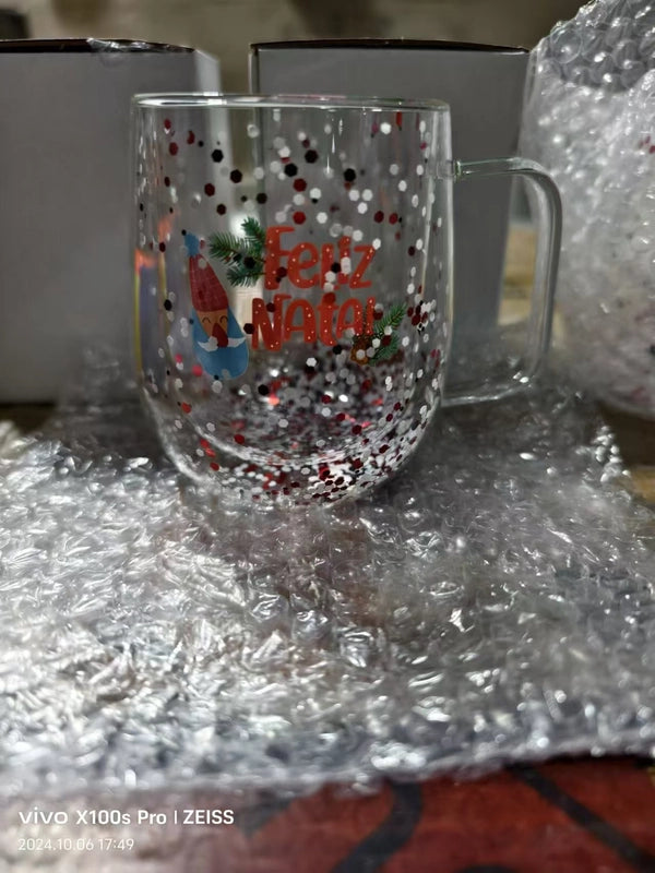 Christmas Casual Vacation Cartoon Borosilicate Glass Water Bottles 1 Piece