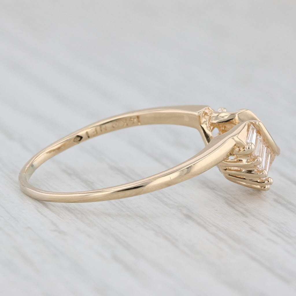 0.43ctw Diamond Baguette Ring Guard Enhancer 14k Yellow Gold Sz 10.25 Wedding