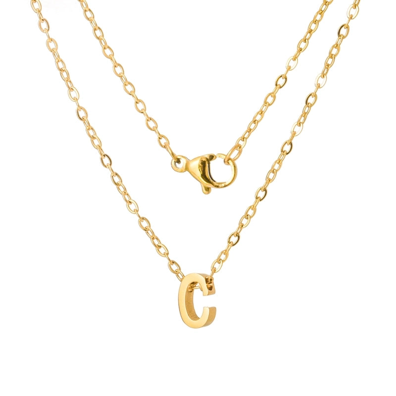 Titanium Steel Minimalist Plating Letter None Necklace