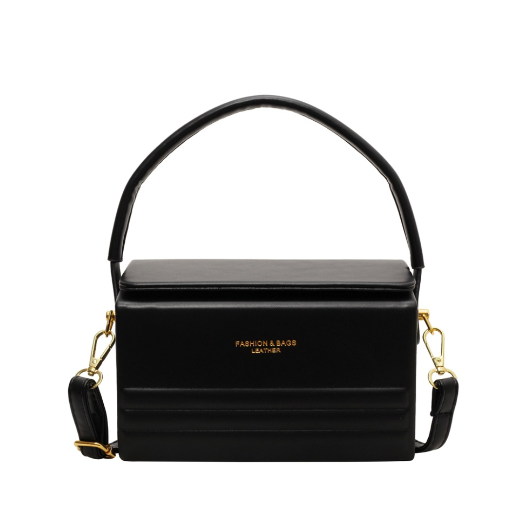 Striped Letter Textured Hard Shell  Crossbody Bag