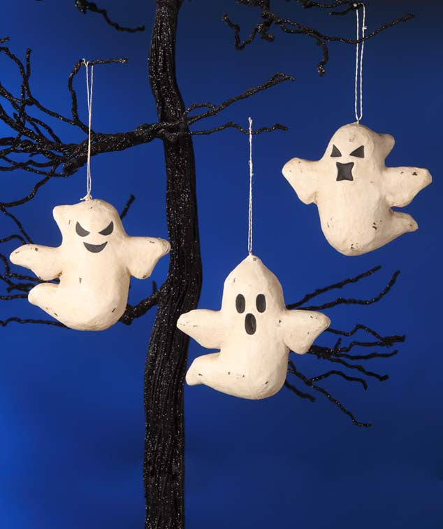 Haunted Ghost Ornaments - Paper Mache