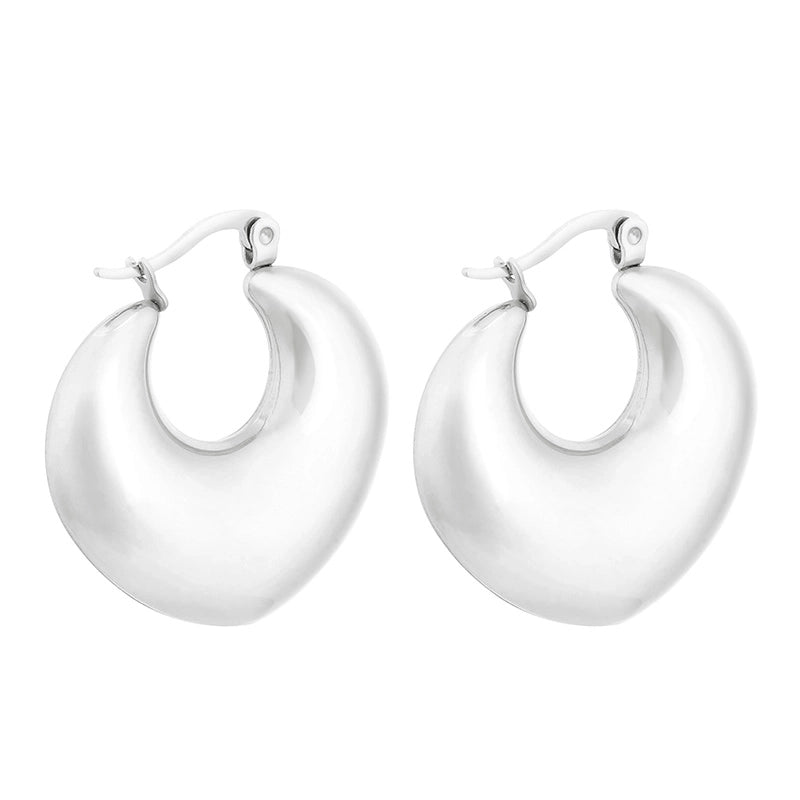 1 Pair Modern Style Minimalist Solid Color Plating Stainless Steel 18K Gold Plated Earrings