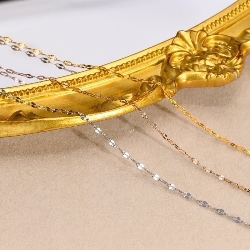 201 Stainless Steel 18K Gold Plated Minimalist Plating Solid Color Necklace