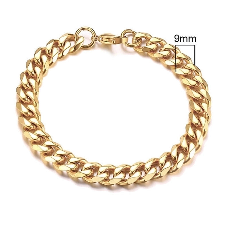 Hip-hop Geometric Stainless Steel Gold Plated Gold Plated Bracelets