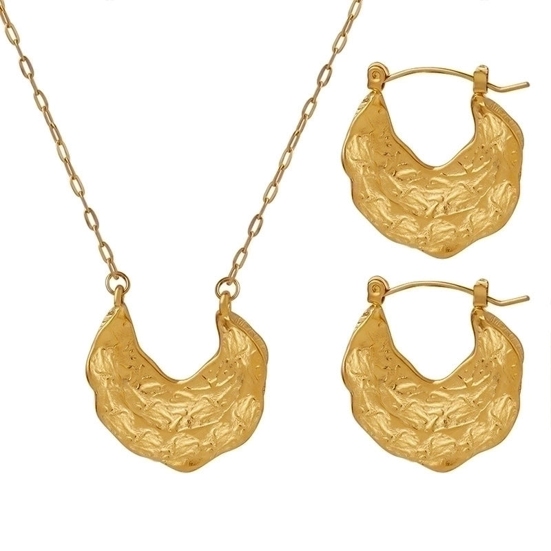 Ethnic Style Solid Color Titanium Steel Plating Gold Plated Jewelry Set