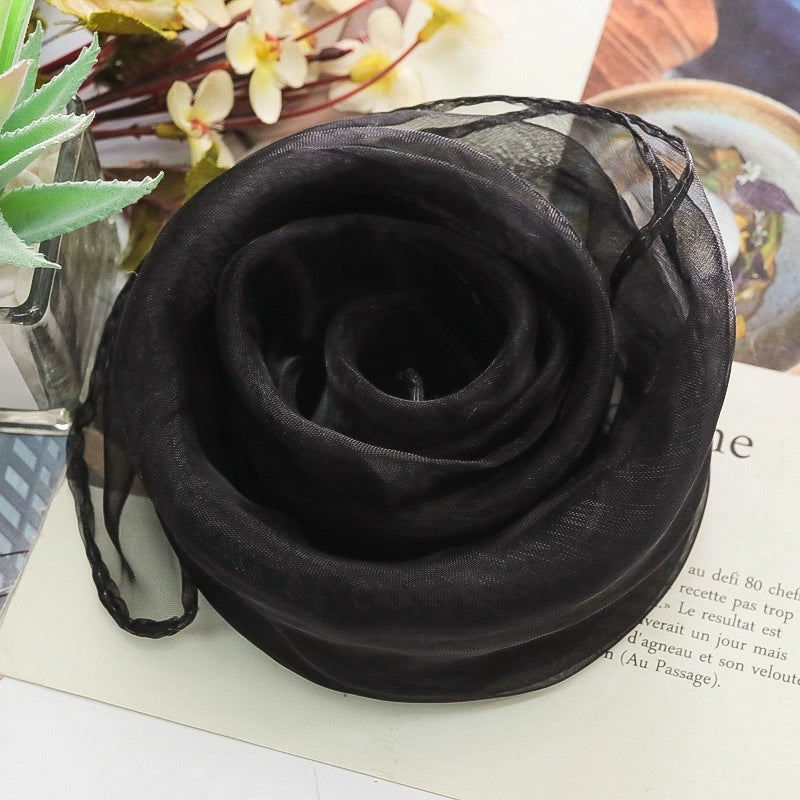 Women's Sweet Solid Color Polyester Silk Scarf
