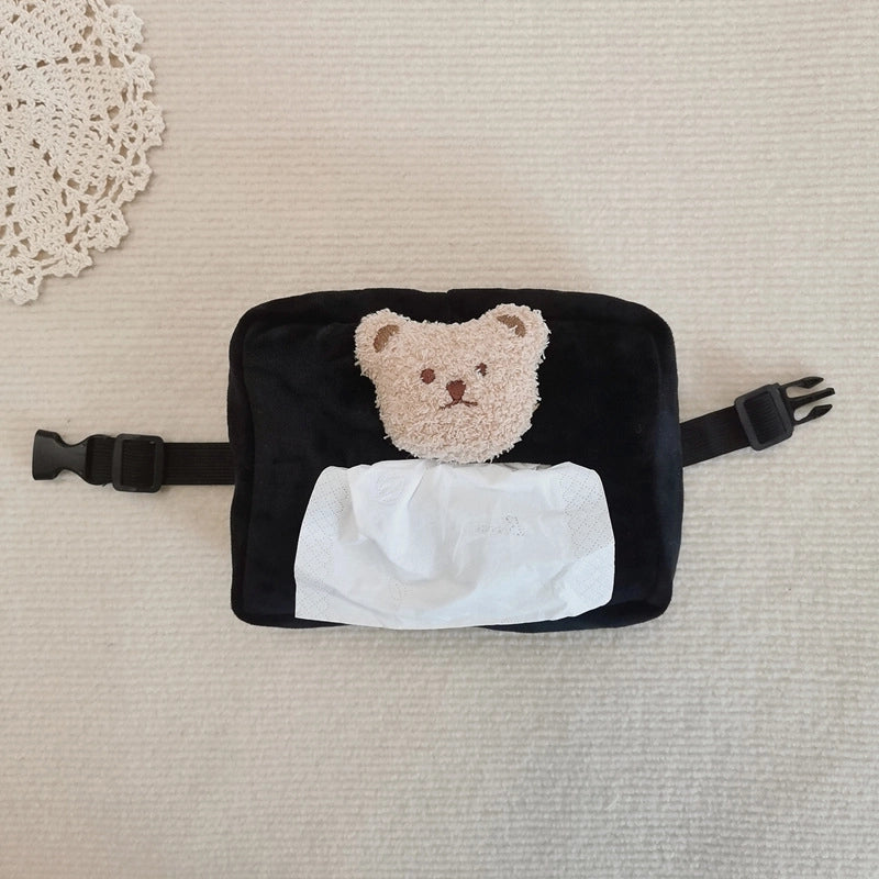 Casual Vacation Animal Bear Short Plush Tissue Dispenser